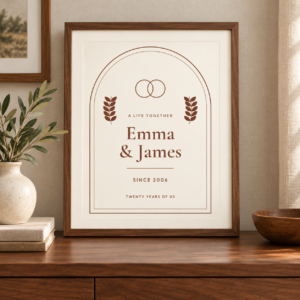 Anniversary Arch Personalized Sign SVG Template — Lifestyle mockup - digital file only