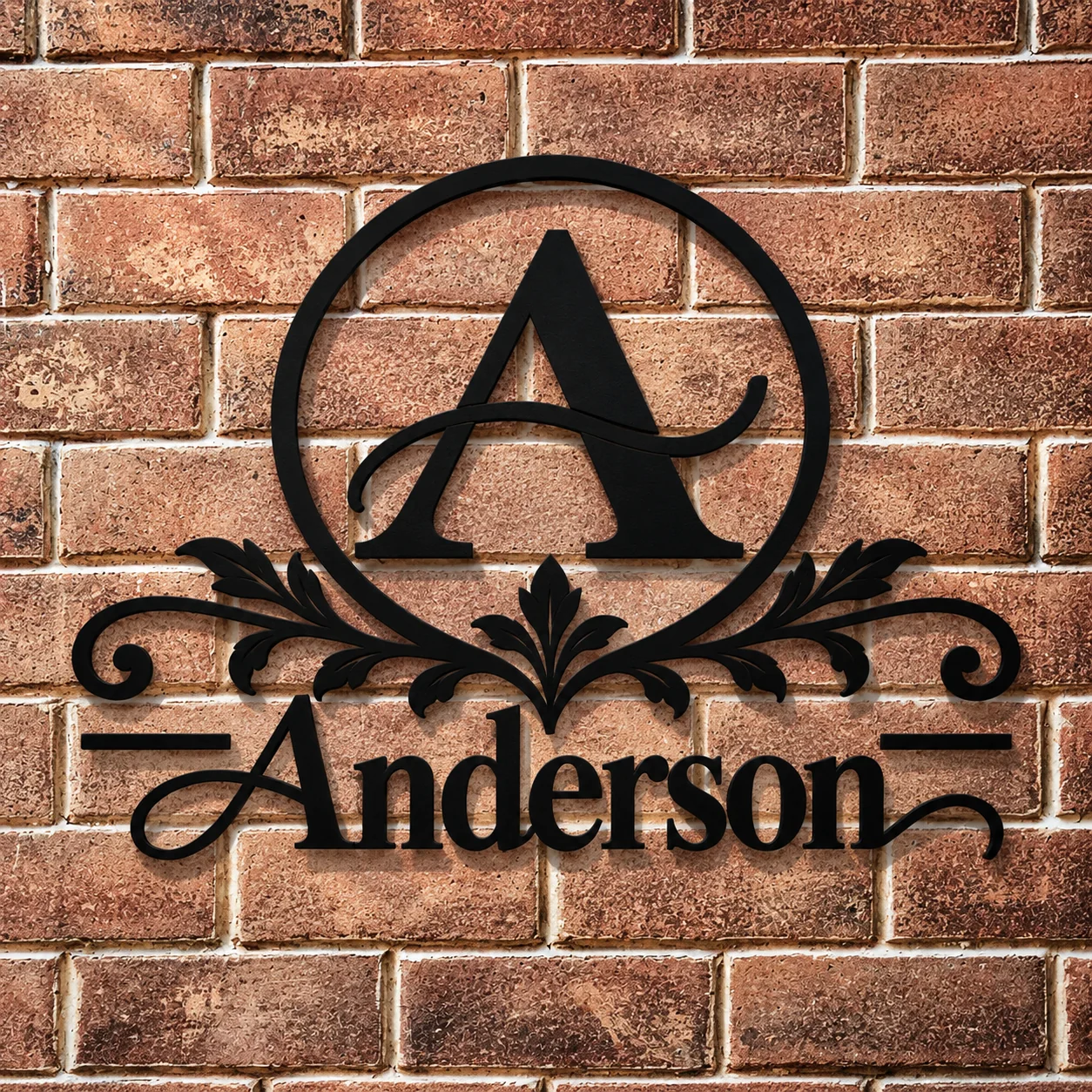 Elegant Script Family Name Metal Sign — mockup 2