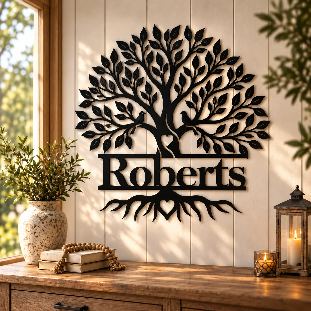 Family Tree Metal Name Sign — mockup 4